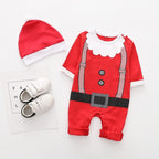 Christmas Baby Outfit – Santa, Elf & Reindeer Rompers with Hat | Holiday Infant Bodysuit Set