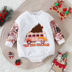 Christmas Baby Romper – Holiday Infant Outfit, Santa Baby Bodysuit, HO HO HO Long Sleeve Onesie