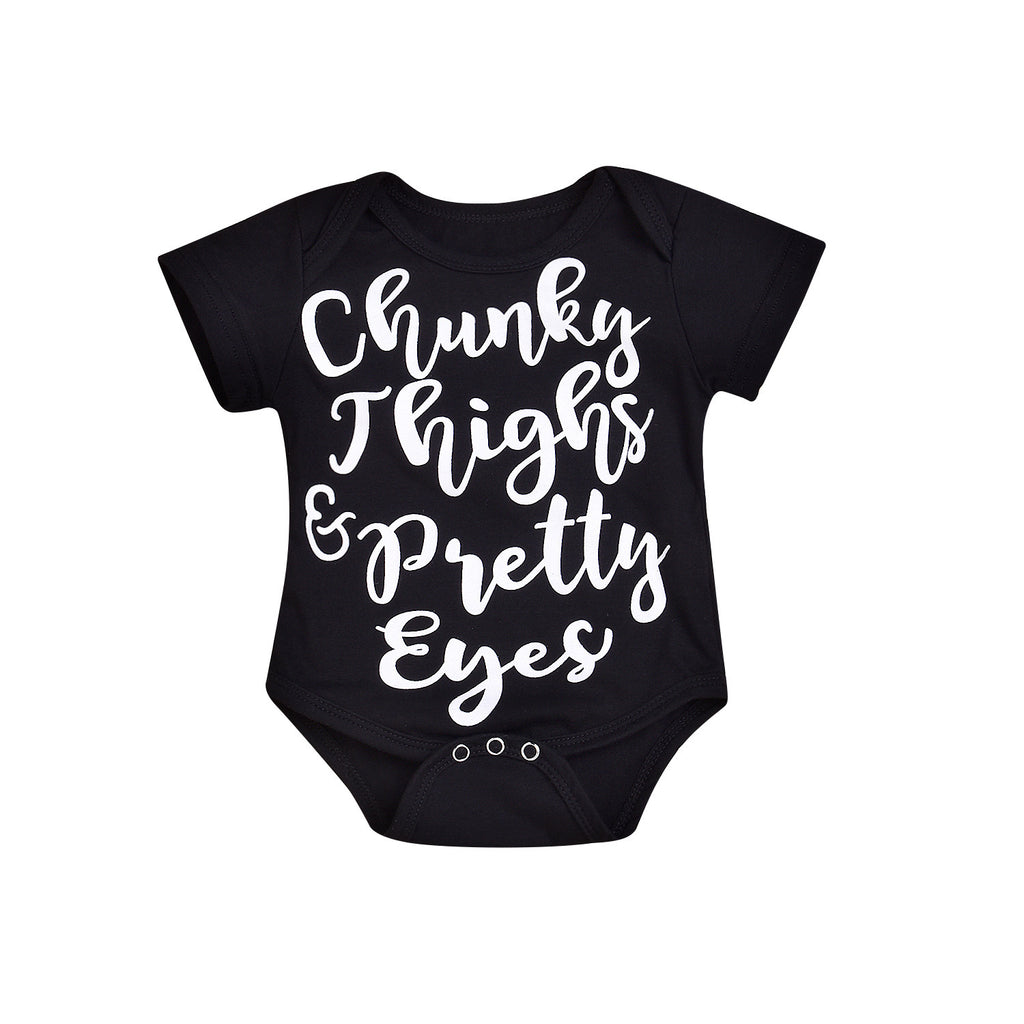 Chunky Thighs & Pretty Eyes Baby Bodysuit – Funny Baby Onesie, Cute Infant Outfit, Baby Shower Gift