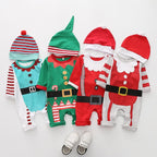 Christmas Baby Outfit – Santa, Elf & Reindeer Rompers with Hat | Holiday Infant Bodysuit Set