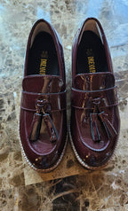 Dream Pairs Burgundy Tassel Loafers – Patent Leather – Size 6.5 (New)