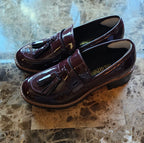 Dream Pairs Burgundy Tassel Loafers – Patent Leather – Size 6.5 (New)