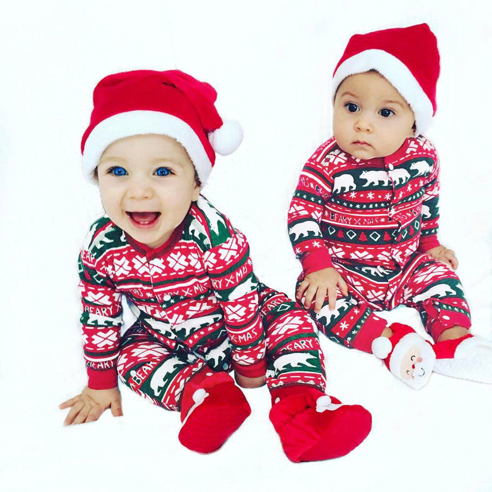 Christmas Baby Romper – Plaid & Holiday Print Infant Jumpsuit | Santa Baby, Bear Xmas & Fair Isle Outfits