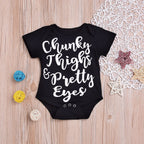 Chunky Thighs & Pretty Eyes Baby Bodysuit – Funny Baby Onesie, Cute Infant Outfit, Baby Shower Gift