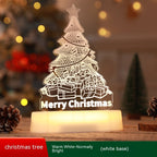 LED Christmas tree light with 'Merry Christmas' text on a white base, 