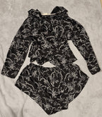 Black floral patterned Free People outfit