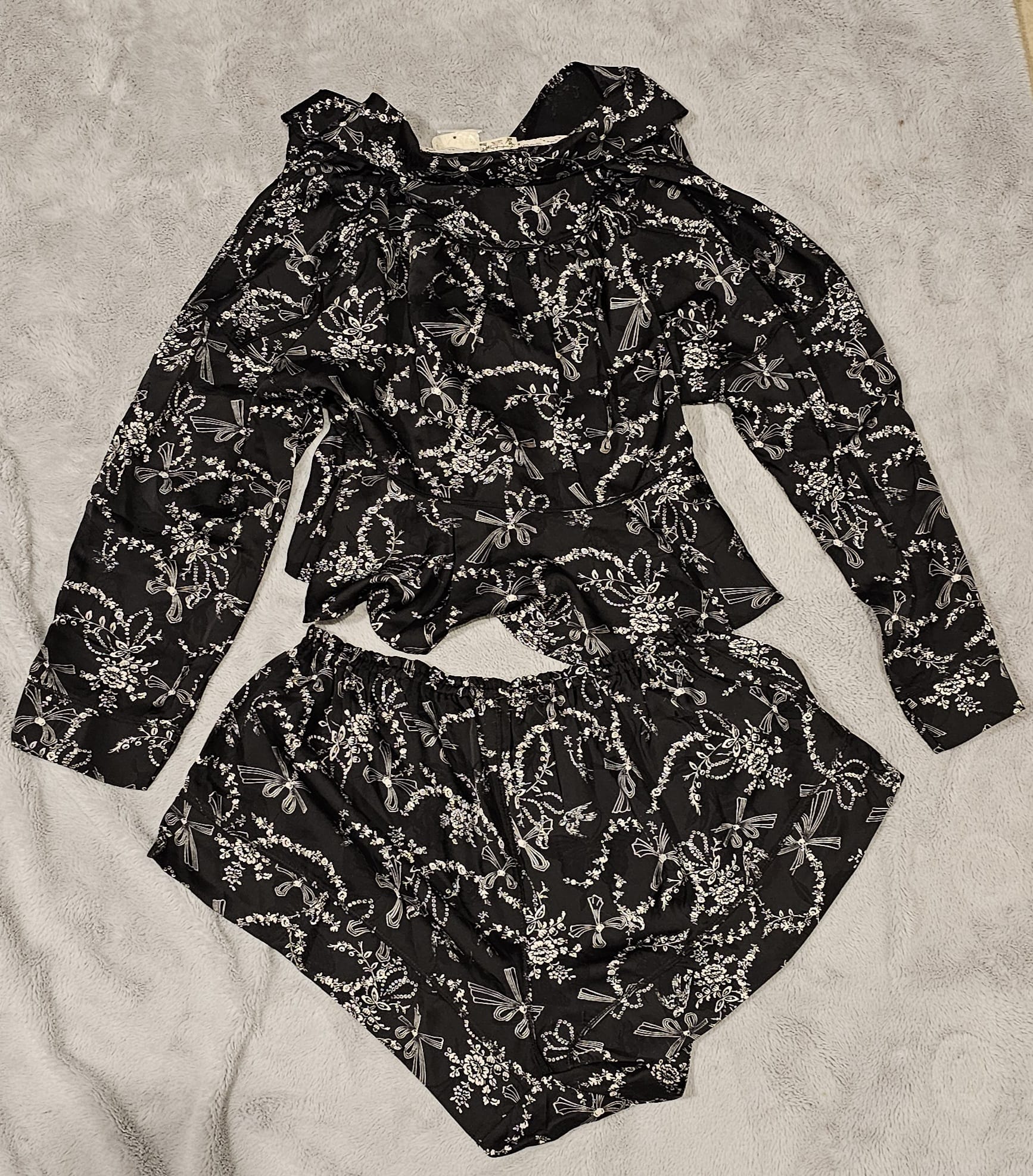 Black floral patterned Free People outfit