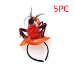 Halloween 3d spider headband with orange and black design 5pc