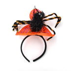 Halloween spider headband with orange and black design 