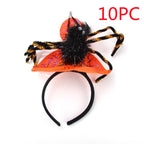 Halloween spider headband with orange and black design 10pc