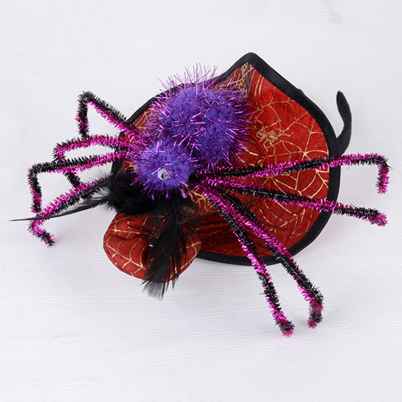 Halloween-themed spider decoration with purple and black accents 