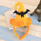 Orange headband with black bat design