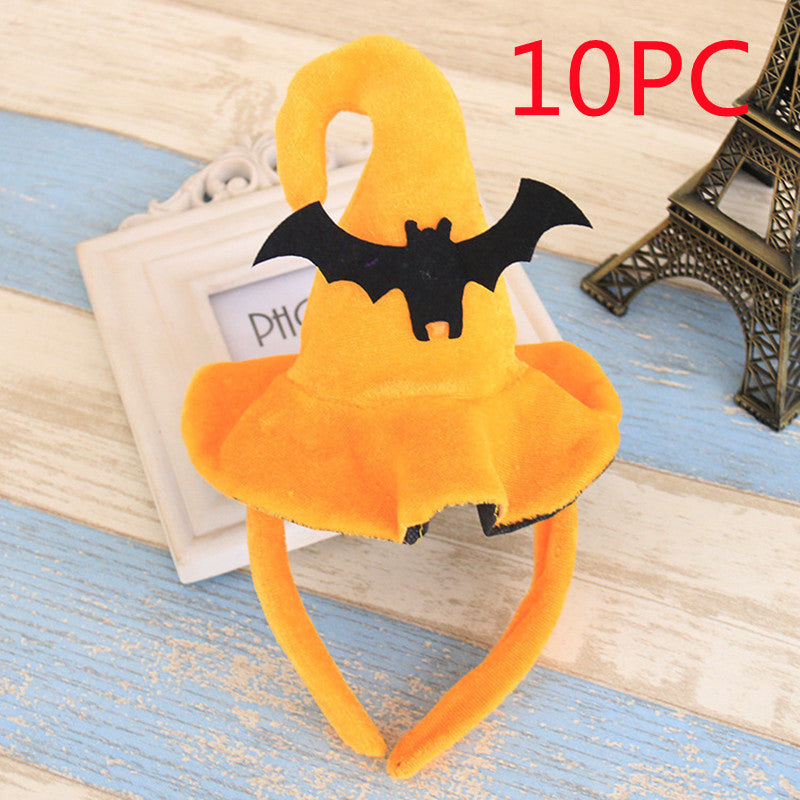 Orange headband with black bat design 10 pc