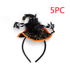Halloween spider headband with orange and black design
