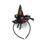 Witch hat headband with spider web design