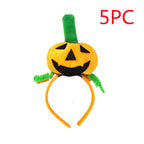Pumpkin-shaped headband with a green stem 