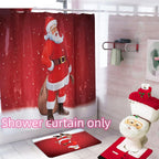 Shower curtain with Santa Claus design