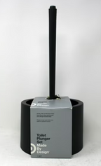 Made By Design Toilet Plunger & Holder Set – Sleek Gray Bathroom Essential with Non-Slip Base