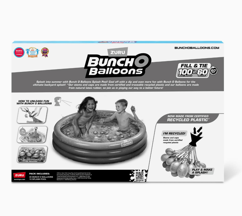 Bunch O Balloons™ Tropical Party Splash Pool – 100+ Self-Sealing Water Balloons