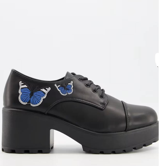 NEW Koi Footwear Black Butterfly Lace-Up Shoes –  Size 5