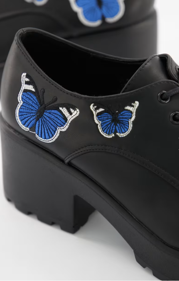 NEW Koi Footwear Black Butterfly Lace-Up Shoes –  Size 5