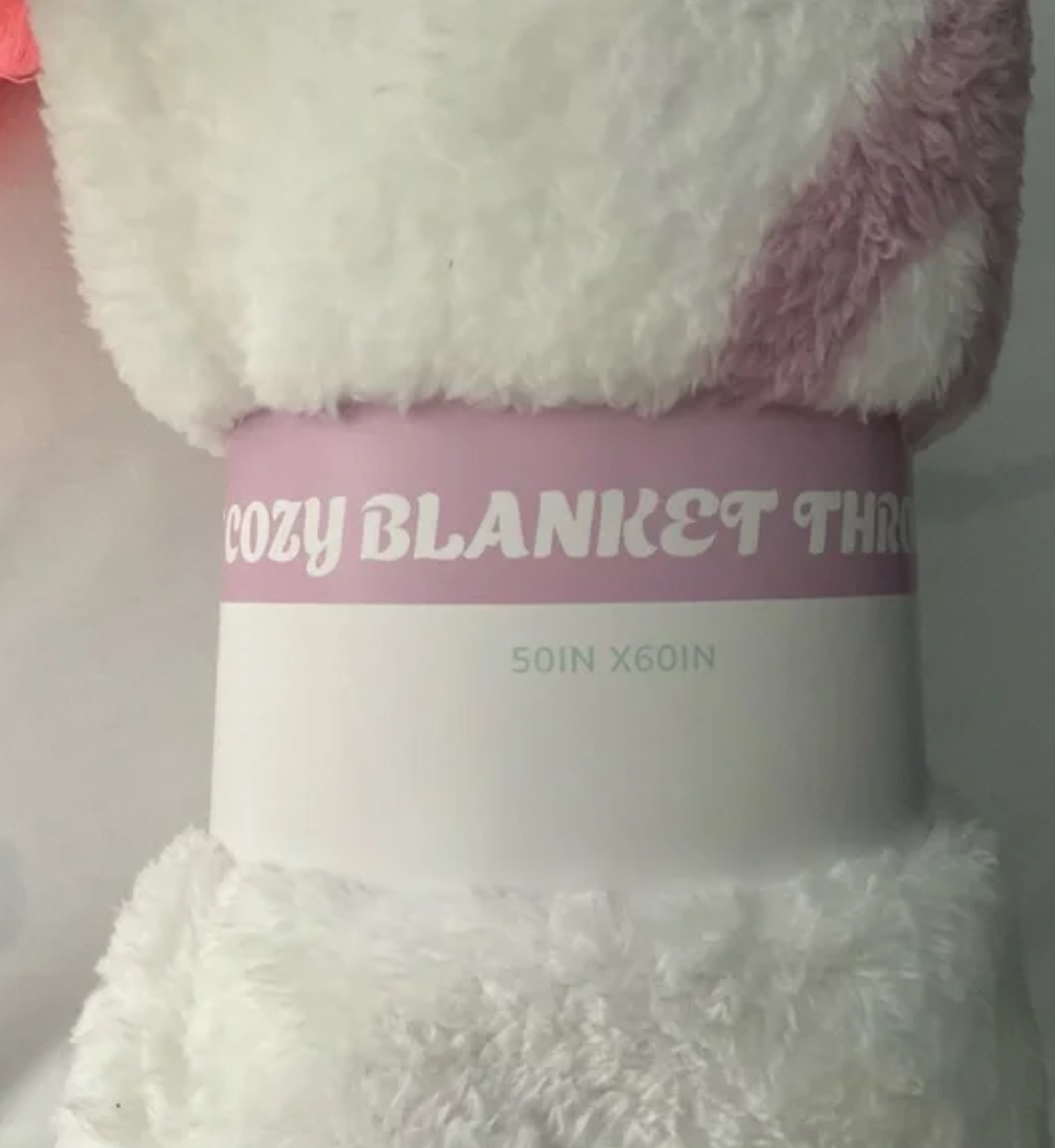 Purple Bow Plush Throw Blanket – Soft Coquette Aesthetic 50x60