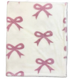 Purple Bow Plush Throw Blanket – Soft Coquette Aesthetic 50x60