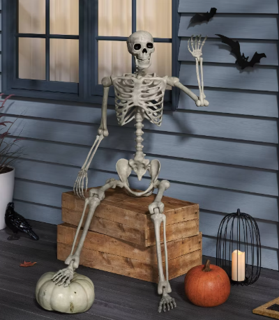 60" Poseable Bone Skeleton Halloween Decorative Prop Off-White - Hyde and EEK! Boutique™