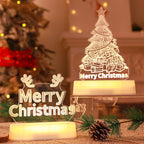 Decorative Christmas lights with 'Merry Christmas' text and a tree design,