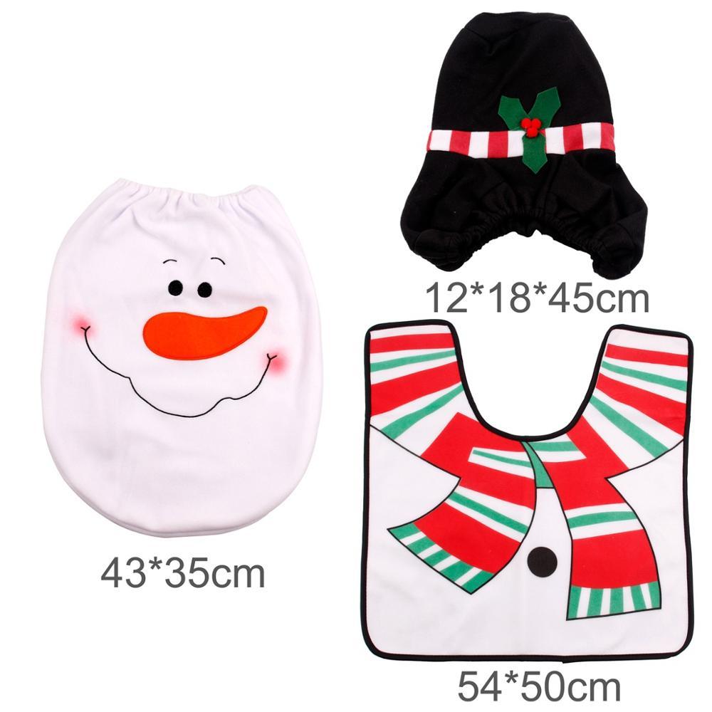 Set of Christmas-themed products including a snowman face, black hat with red and green accents, and candy cane-patterned 