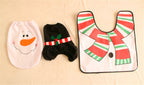 Snowmans bathroom set including seat cover, Floor mat and tank cover