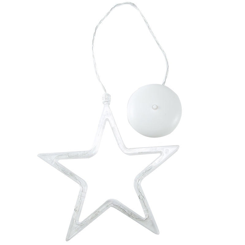 Star-shaped white ornament with a spherical top 
