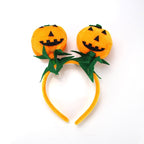 Pumpkin-shaped headbands with green leaves 