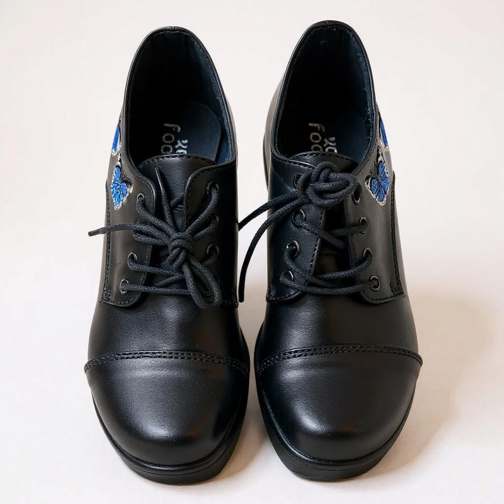NEW Koi Footwear Black Butterfly Lace-Up Shoes – Vegan Leather – Size 5