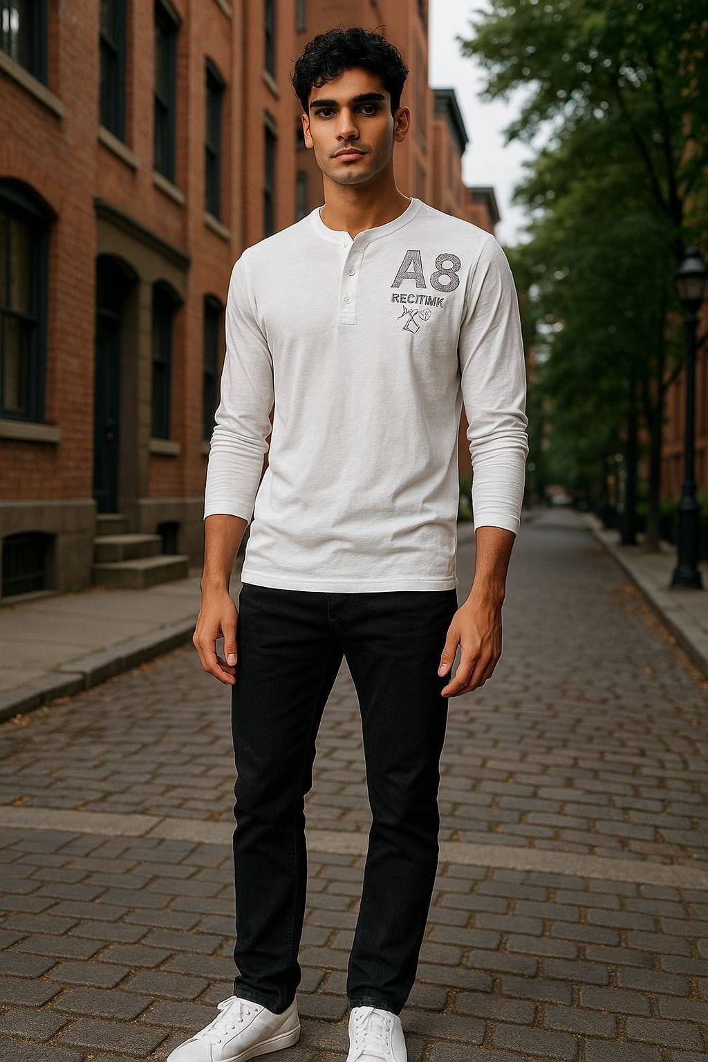 Aéropostale A87 Long Sleeve Henley Shirt – White (New with Tags)