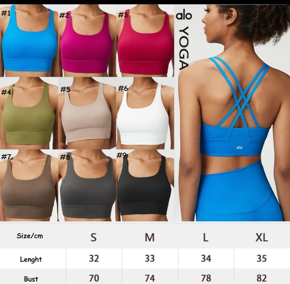 Alo Yoga Cross back Sports Bra – Sleek, Supportive & Stylish (L & XL)