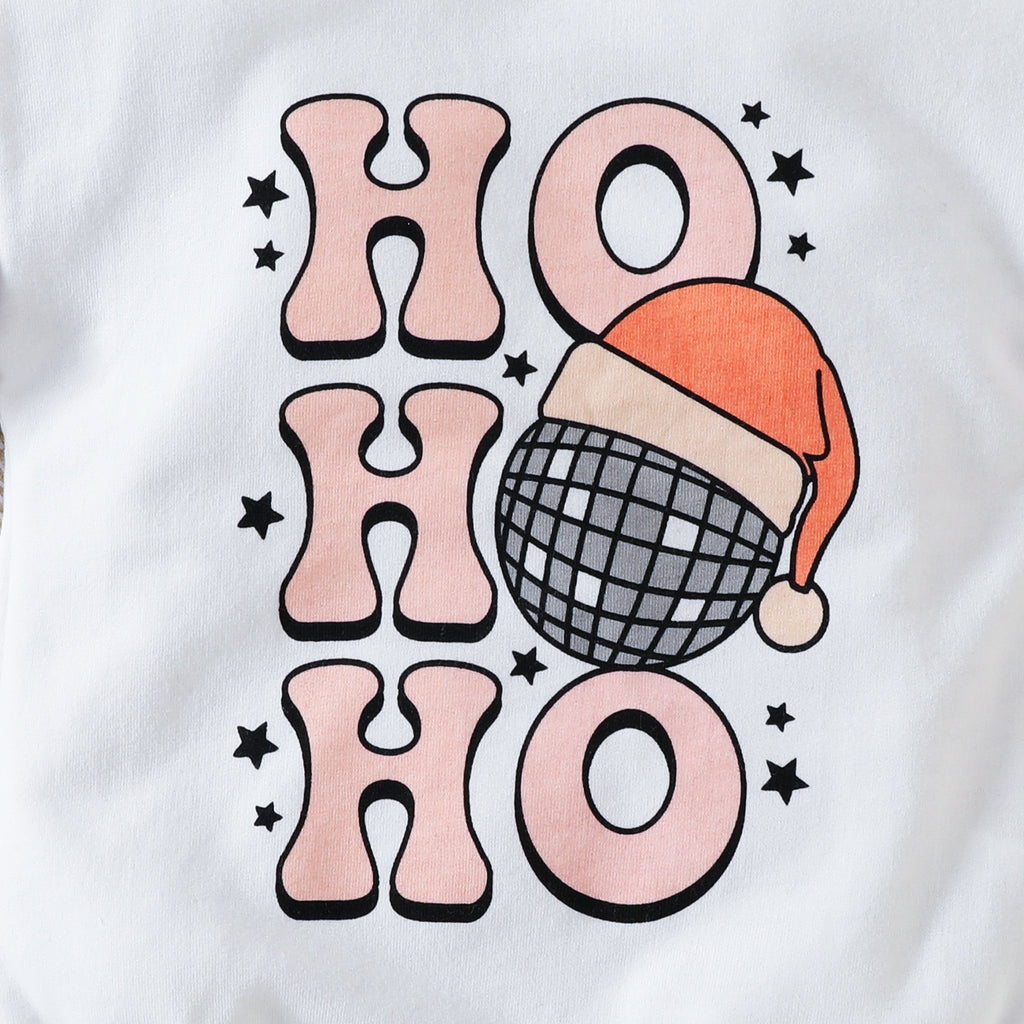 Christmas Baby Romper – Holiday Infant Outfit, Santa Baby Bodysuit, HO HO HO Long Sleeve Onesie