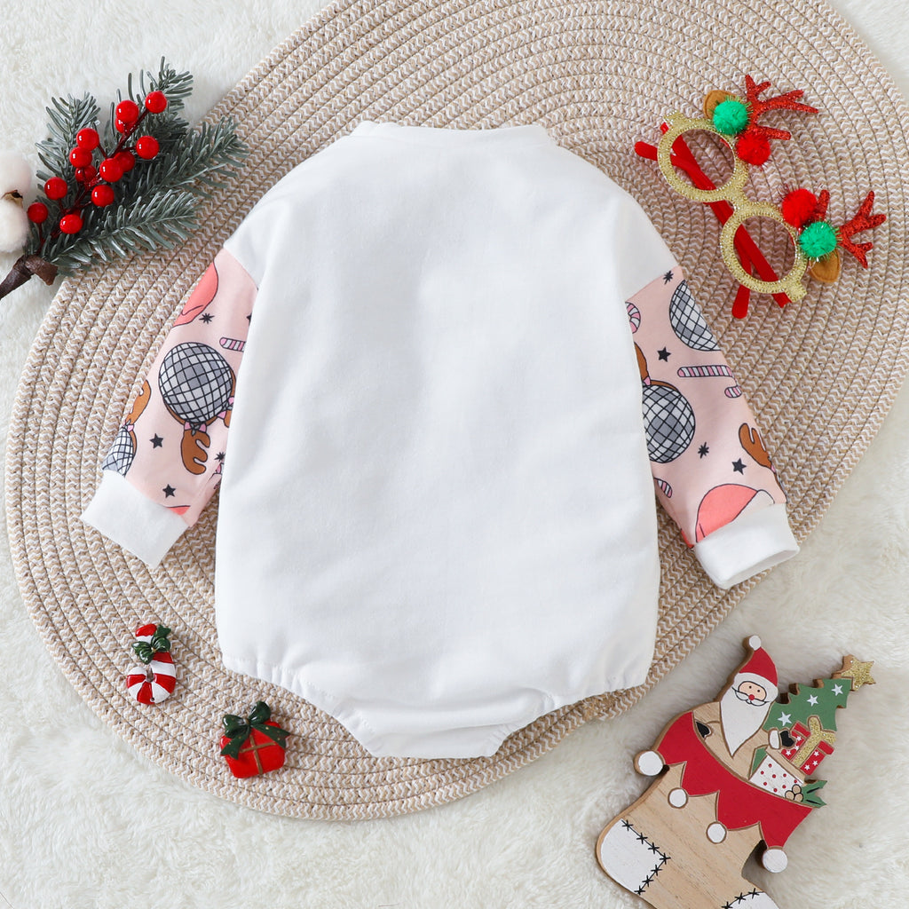 Christmas Baby Romper – Holiday Infant Outfit, Santa Baby Bodysuit, HO HO HO Long Sleeve Onesie