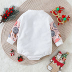 Christmas Baby Romper – Holiday Infant Outfit, Santa Baby Bodysuit, HO HO HO Long Sleeve Onesie