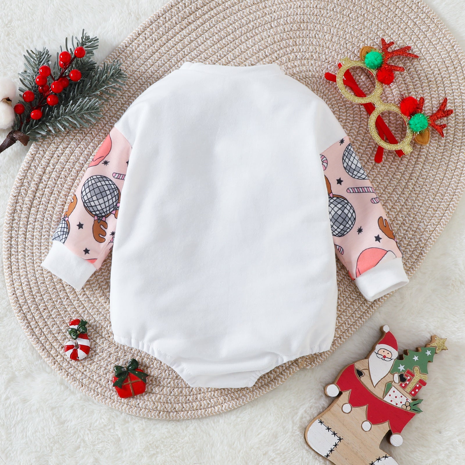 Christmas Baby Romper – Holiday Infant Outfit, Santa Baby Bodysuit, HO HO HO Long Sleeve Onesie