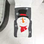 Decorative snowman-themed toilet seat cover 